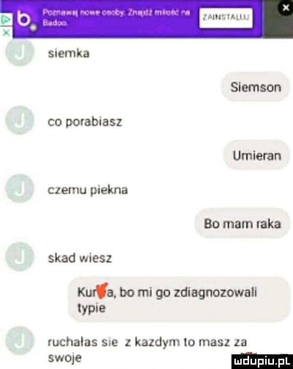 slemson co porabiasz umleran czemu piekna bo mam taka skad wiesz kur a. bo mi go zdiagnozowall typie ruchalas sue z kazdym lo masz la we