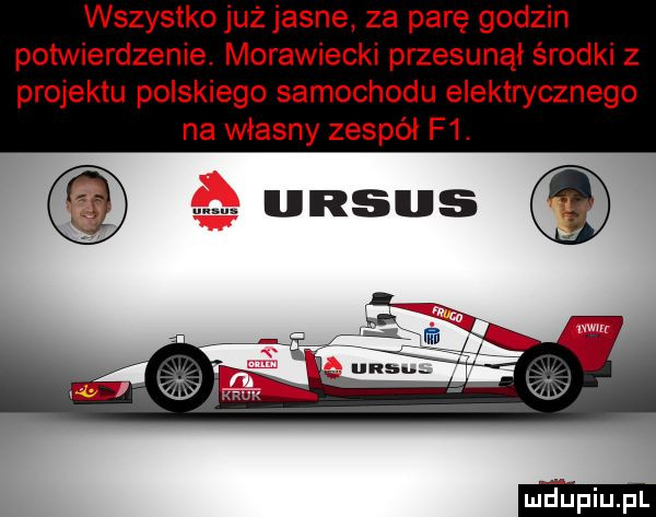 wszystkojuż jasne za parę godzin potwierdzenie. morawiecki przesunął środki z projektu polskiego samochodu elektrycznego na własny zespół f