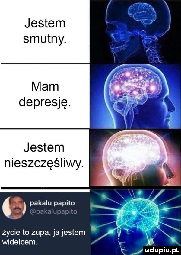 jestem smutny. depresję. jestem nieszczęśliwy. pokalu pepito życie to zupa ja jestem widelcem