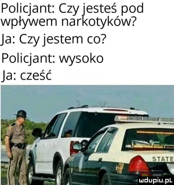 policjant czy esteś pod wpływem nar omyków ja czyjestem co policjant wysoko jazcześć