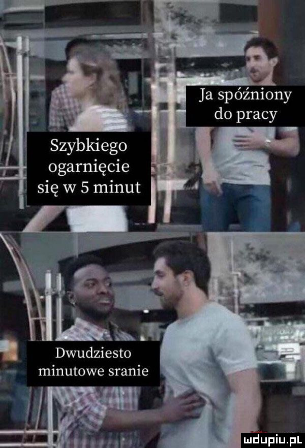 ja spóźniony do pracy m dwudziesto minutowe sranie