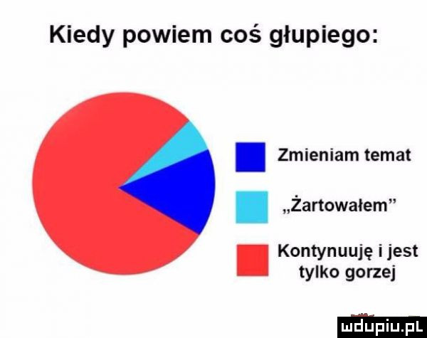 kiedy powiem coś głupiego. zmieniam temat żartowałem kontyn uuję i jest tylko gorzej