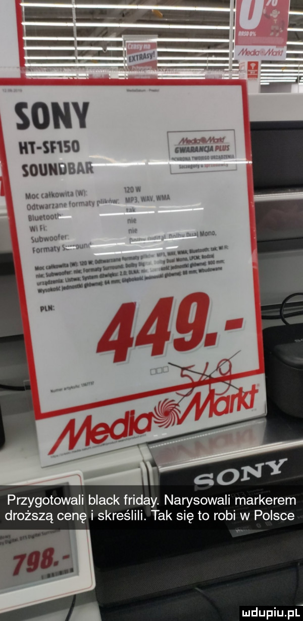 i. w micw sony ht shso uzna nru soundbar uxumzw przygotowali black friday. narysowali markerem droższą cenę i skreślili. tak się to robi w polsce
