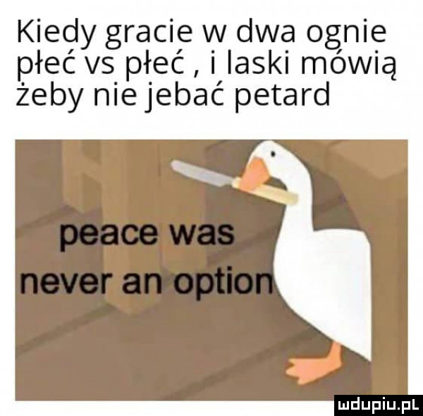 kiedy gracie w dwa ognie płeć vs płeć i laski mówią żeby niejebać petard