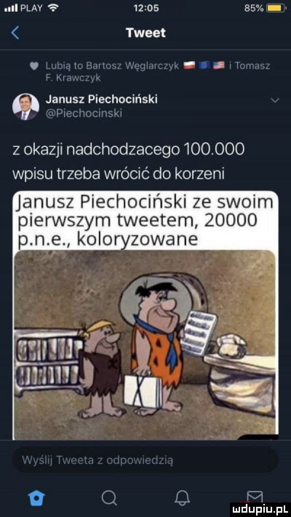 iiiplay t          tweet l i rtv w ww i. i i i im janusz piechociński drawą i m z okazji nadchodzacego         wpisu trzeba wrócić do korzeni janusz piechociński ze swoim pierwszym tweetem       p ne kolor