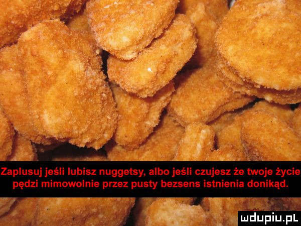 zaplusuj jus i lubisz nuggetsy albo jeśli czujesz że twoje życie pędzi mimowolnie przez pusty bezsens istnienia donikąd