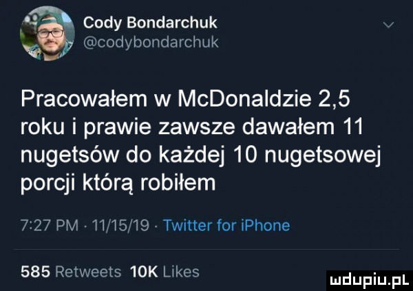 Pracowałem w McDonaldzie