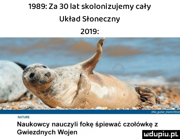 za    lat skolonizujemy cały układ słoneczny      w naukowcy nauczyli fokę śpiewać czołówkę z gwiezdnych wojen