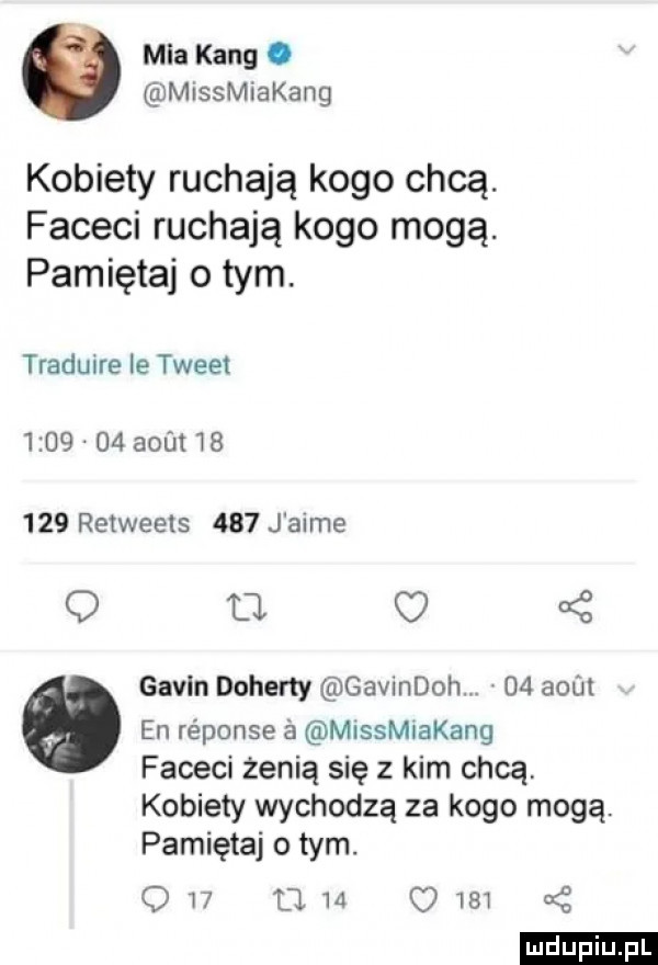 mia king. missmiakang kobiety ruchają kogo chcą. faceci ruchają kogo mogą. pamiętaj o tym. traduire ie tweet         akut        retweets     j alme q ll gabin doherty gavindoh. abakankami    adm en renonse a mnssmiakang faceci żenią się z kim chcą kobiety wychodzą za kogo mogą. pamiętaj o tym. o    u    c     ludu iu. l