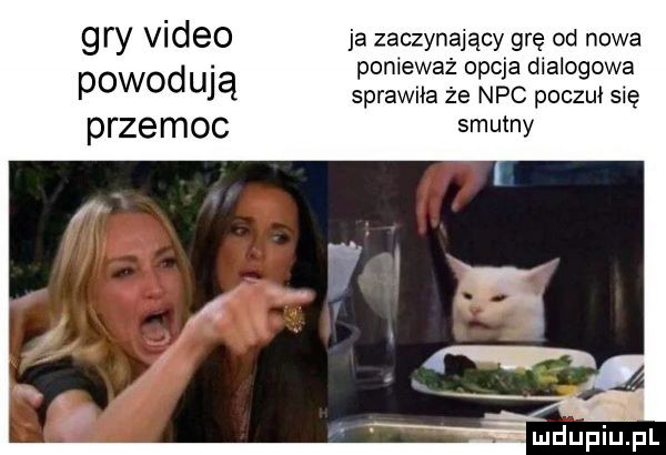 gry video ja zaczynający grę od nowa ponieważ opcja dialogowa powod ulą sprawiła że nbc poczuł się przemoc smutny