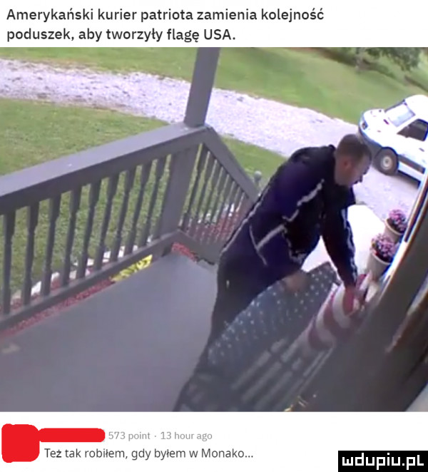 amerykanskl kugler patriota zamienia kolejnosc poduszek aby tworzyły flagę usa. w w.   i tez tak rohlem gdy by esw monako ludijfiij fl
