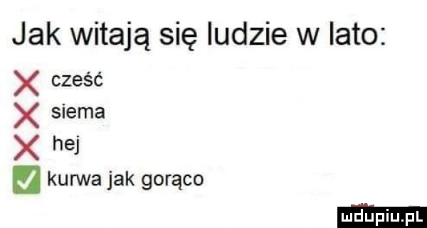 jak witają się indzie w lato x hej kurwa jak gorąco