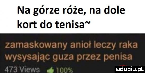 na górze róże na dole kort do tenisa