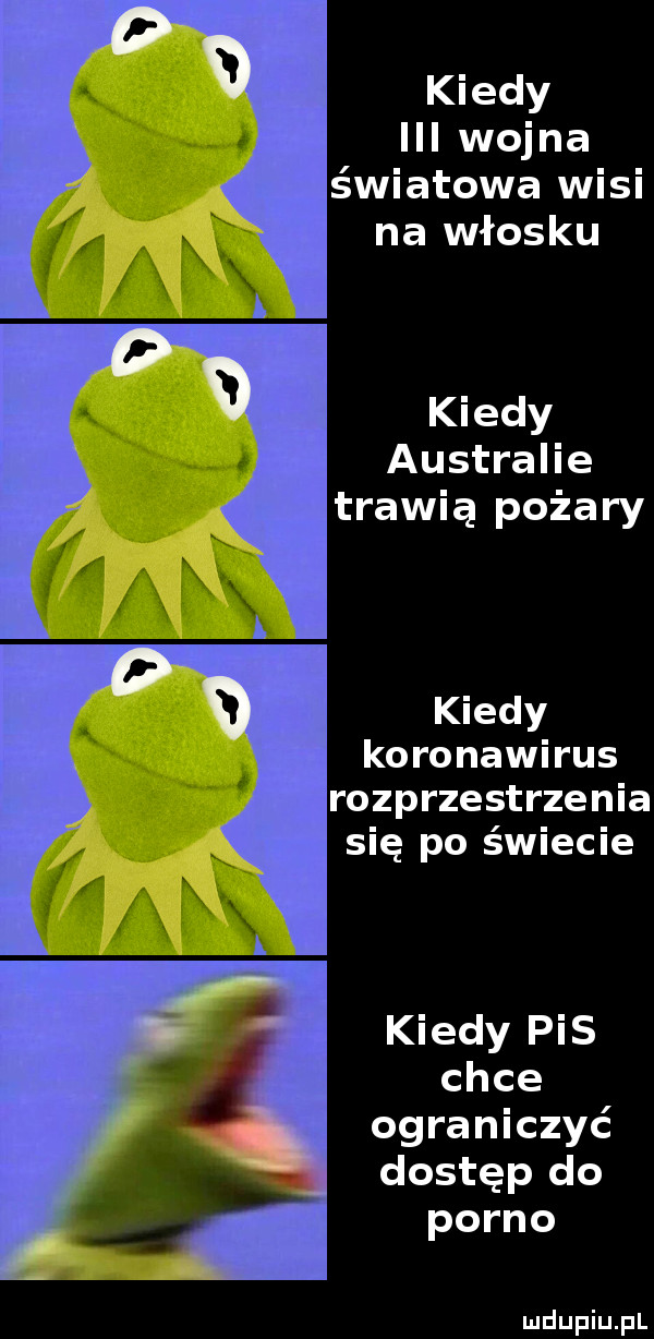 kiedy iii wojna światowa wisi na włosku kiedy australie trawią pożary kiedy koronawirus rozprzestrzenia się po świecie kiedy pis chce ograniczyć dostęp do porno f  r  fi