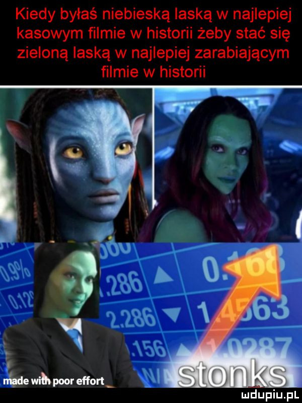 kiedy byłaś niebieską laską w najlepiej kasowym filmie w historii żeby stać się zieloną laską w najlepiej zarabiającym filmie w historii