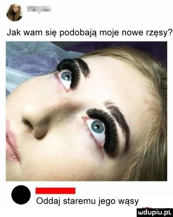 jak wam się podobają moje nowe rzęsy. aoddaj staremu jego wąsy