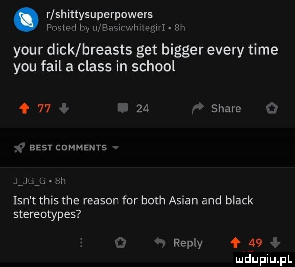 r shittysuperpowers hmm by u ram whneghi rh your dick breasts get bigger esery time y-u faul a claus in scholl f       stare best comments um. sh ian t tais tee reason for bath anian and black stereotypes repry f