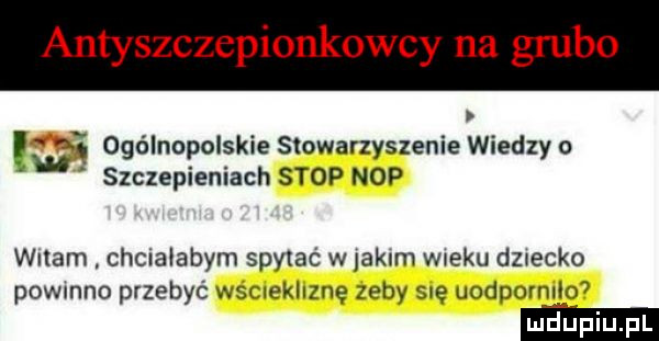 yszczepionko i a ogólnopolskie stowarzyszenie wiedzy o szczepieniach stop nop walam chowałabym spytać w jakim wieku dziecko powinno przebyć wsmekllzne zeby sue uodpornno