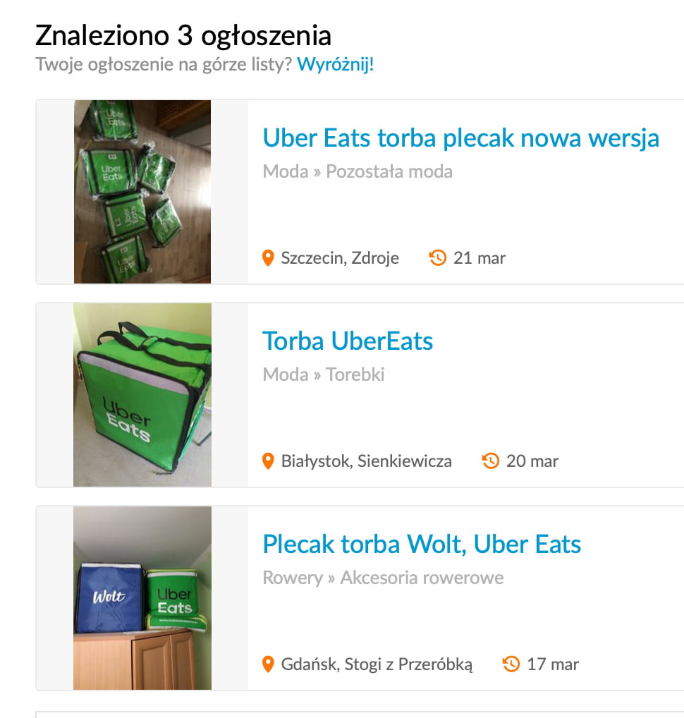 znaleziono   ogłoszenia twoje ogłoszenie na górze listy wyróżnij umer eads torba plecak nowa wersja mod v pozo moda   szczecin zdroje    mar torba ubereats mode t.   białystok sienkiewicza    mar plecak torba wolt umer eads rowki y akcesoria rower abe   gdańsk stogi z przeróbka    mar