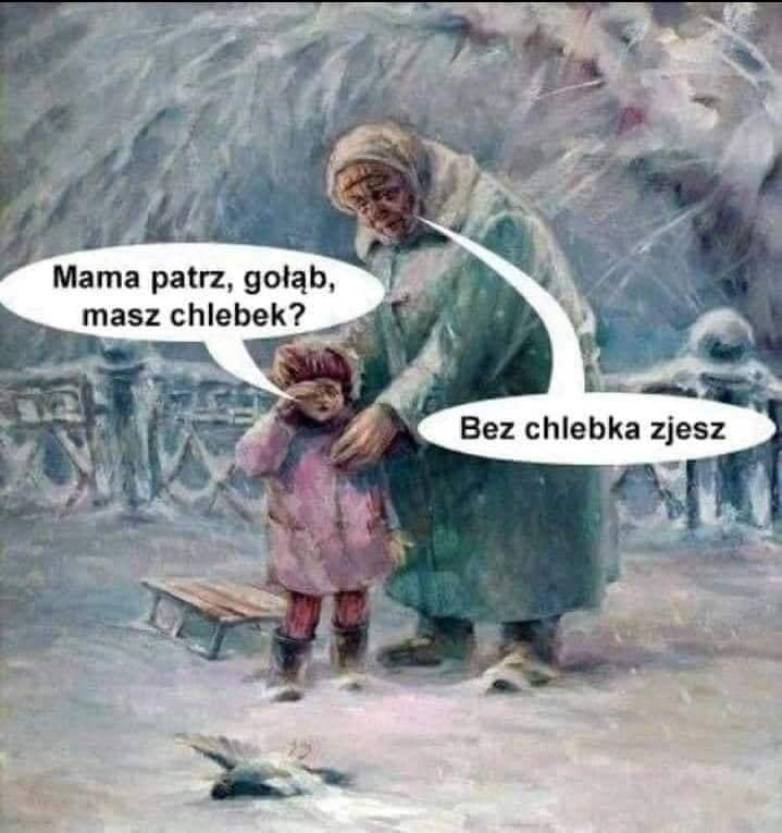 a ę mama patrz gołąb. masz chlebek