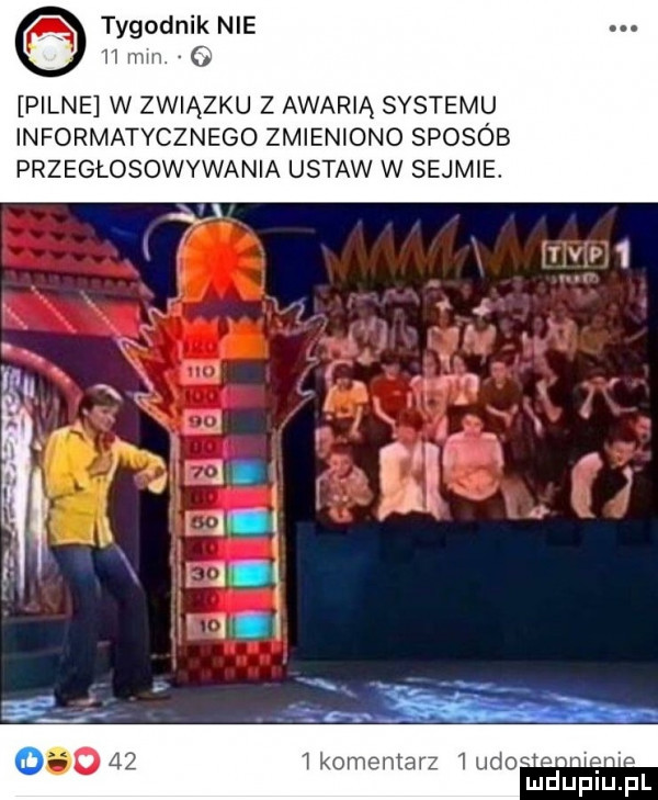 tygodnik nie    mm o pilne w związku z awarią systemu informatycznego zmieniono sposób przegłosowywania ustaw w sejmie